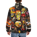 Down-Padded Puffer Jacket Expressive Masks Totems