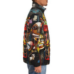 Down-Padded Puffer Jacket Expressive Masks Totems