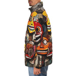 Down-Padded Puffer Jacket Expressive Masks Totems