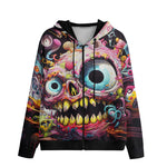 Men's Zip Up Hoodie Psychedelic Monster Art