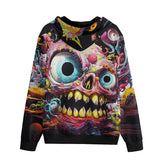 Men's Zip Up Hoodie Psychedelic Monster Art