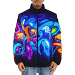 Down-Padded Puffer Jacket Neon Graffiti Street Art