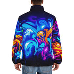 Down-Padded Puffer Jacket Neon Graffiti Street Art