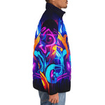 Down-Padded Puffer Jacket Neon Graffiti Street Art