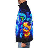 Down-Padded Puffer Jacket Neon Graffiti Street Art