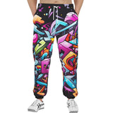 Men's Sweatpants Graffiti Letters Collage