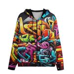 Men's Zip Up Hoodie Colorful Graffiti Art