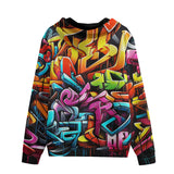 Men's Zip Up Hoodie Colorful Graffiti Art