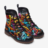 Leather Boots Colorful Graffiti Art