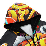 Men's Zip Up Hoodie Colorful Graffiti Art