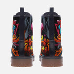 Leather Boots Colorful Graffiti Art