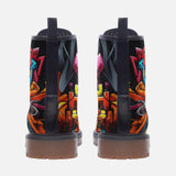 Leather Boots Colorful Graffiti Art