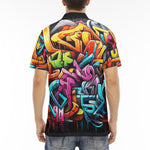 Men's Polo Shirt Colorful Graffiti Art