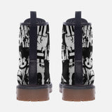 Leather Boots Black and White Graffiti Art