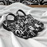 Classic Clogs Black and White Graffiti Art