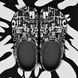 Classic Clogs Black and White Graffiti Art