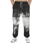 Men's Sweatpants Black and White Abstraction