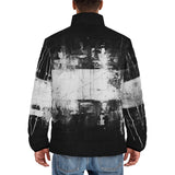 Down-Padded Puffer Jacket Black and White Abstraction