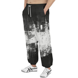 Men's Sweatpants Black and White Abstraction