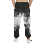 Men's Sweatpants Black and White Abstraction