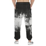 Men's Sweatpants Black and White Abstraction