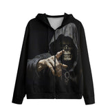 Men's Zip Up Hoodie Gothic Grim Reaper Hand Painting