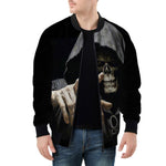 Bomber Jacket Gothic Grim Reaper Hand Painting