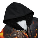 Men's Zip Up Hoodie Mistic Skull on Flame