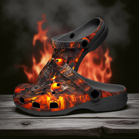 Classic Clogs Mistic Skull on Flame