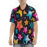 Men's Polo Shirt Colorful Stars Art