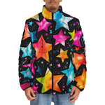 Down-Padded Puffer Jacket Colorful Stars Art