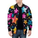 Bomber Jacket Colorful Stars Art