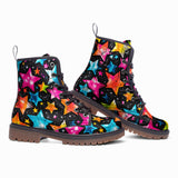 Leather Boots Colorful Stars Art