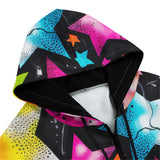 Men's Zip Up Hoodie Colorful Stars Art