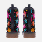 Leather Boots Colorful Stars Art