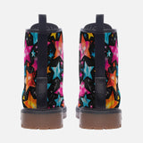 Leather Boots Colorful Stars Art