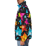 Down-Padded Puffer Jacket Colorful Stars Art