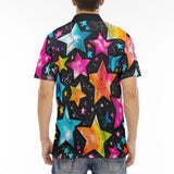 Men's Polo Shirt Colorful Stars Art