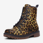 Leather Boots Leopard Cloth Texture