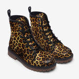 Leather Boots Leopard Cloth Texture