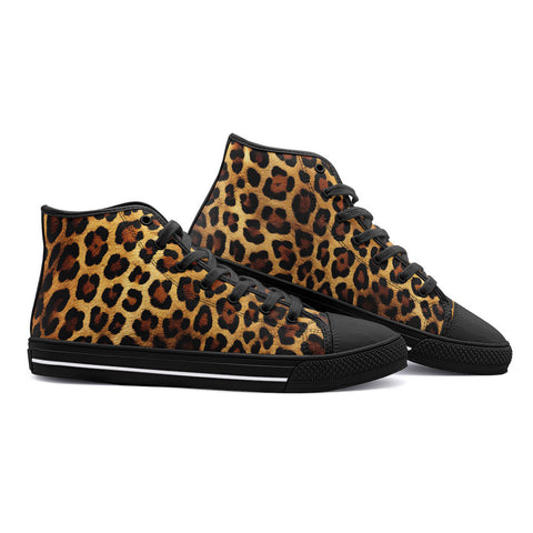 High-Top Canvas Shoes Leopard Cloth Texture