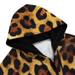 Men's Zip Up Hoodie Leopard Cloth Texture