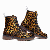 Leather Boots Leopard Cloth Texture