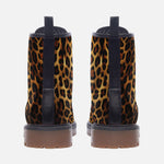 Leather Boots Leopard Cloth Texture