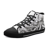 High-Top Canvas Shoes White Octopus Tentacles