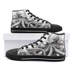 High-Top Canvas Shoes White Octopus Tentacles