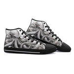 High-Top Canvas Shoes White Octopus Tentacles