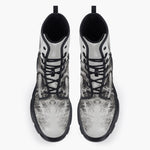 Casual Leather Chunky Boots White Octopus Tentacles