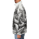 Down-Padded Puffer Jacket White Octopus Tentacles