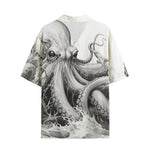 Hawaiian Shirt White Octopus Tentacles